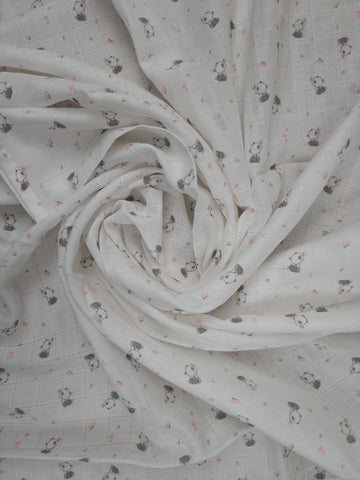 Bio Panda Herz Mädchen Müeslin Tuch