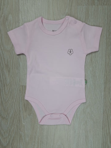 Rosa Bio-Body mit kurzen Ärmeln
