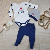 Blau I Love Mum & Dad 3er-Set