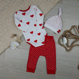 Rotes I Love Mum & Dad 3er-Set