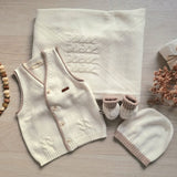 Beige Natur gestrickt 4er-Set